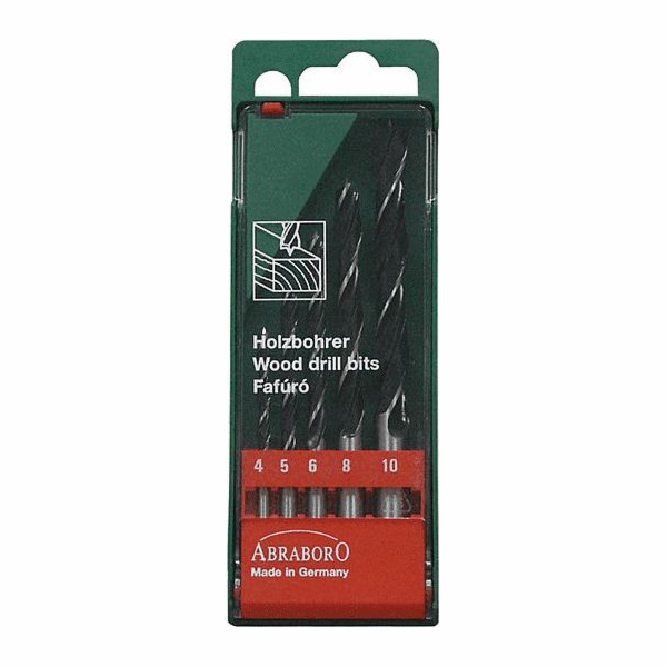 Sada spirálových vrtáků do dřeva Abraboro 4 5 6 10 8 mm (...