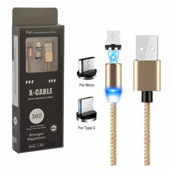 Prolink USB-A - USB-C + microUSB + Lightning kabel 1 m zl...