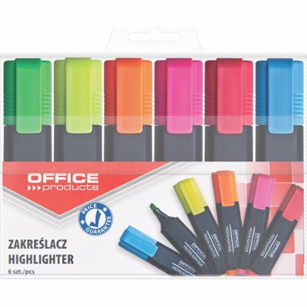 Zvýrazňovače kancelářských produktů 6 barev