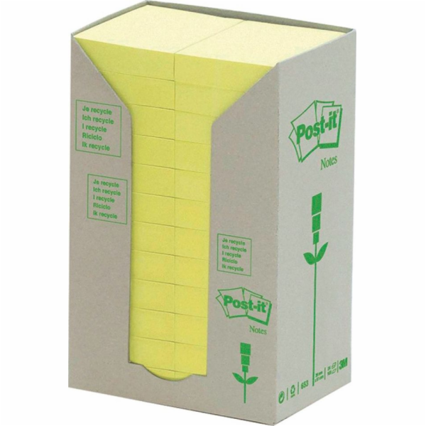 Post-it Ekologické samolepicí papírky POST-IT (653-1T), 3...