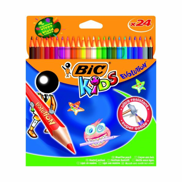 Barevné tužky Bic Evolution, 24 ks.