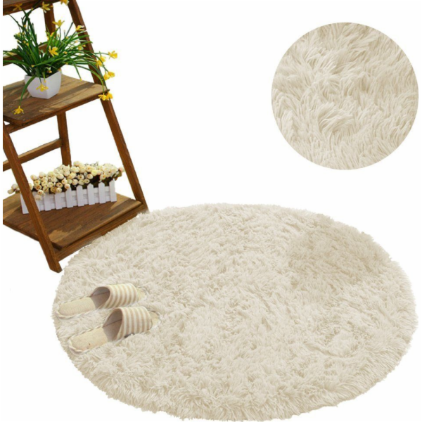 Strado kulatý koberec Shaggy Strado 200x200 CreamBeige (B...
