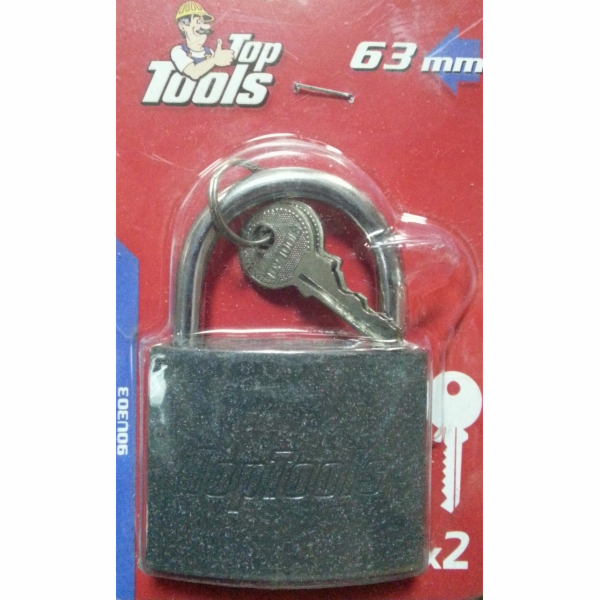 Top Tools litinové visací zámek 60 mm 2 klíče 90u303