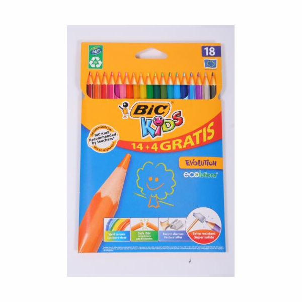Bic Pencil Pencils Bic Kids Evolution Ecolutions Box 14+4...