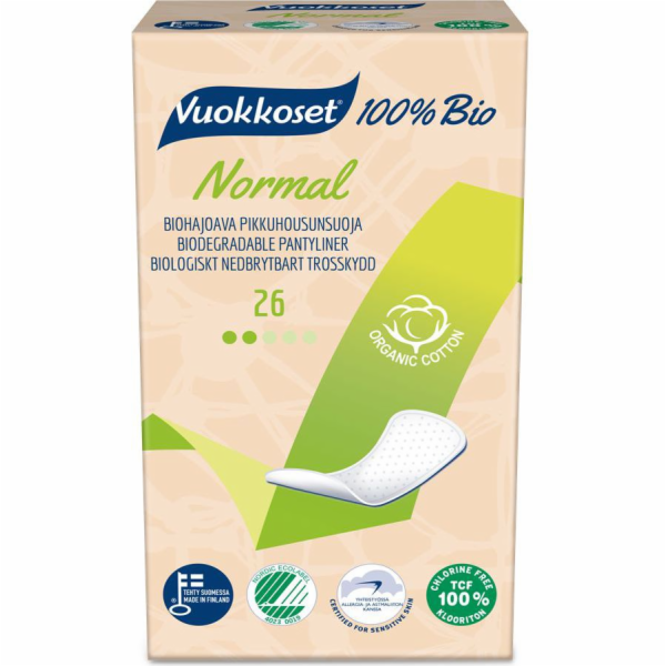 Vuokkoset Hygienic vloží normální 100% bio, 26 ks.