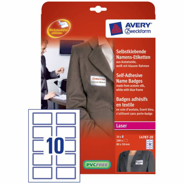 Avery Zweckform Personal ID SP 80x50/20ARK WHITE/RED (L47...