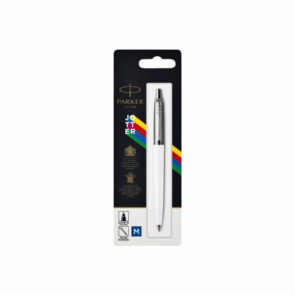 Parker Pen Jotter Originals White C.C. M Blue Close