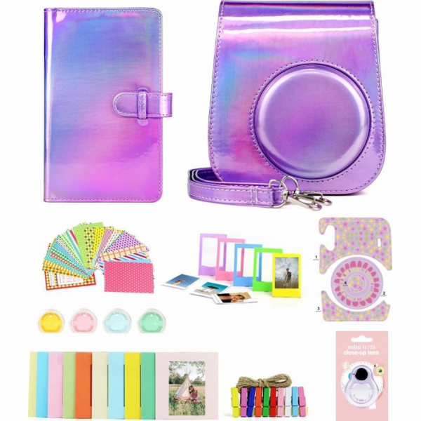 Set 8in1 Case Album - Fujifilm Instax Mini 11 / Purple Flash