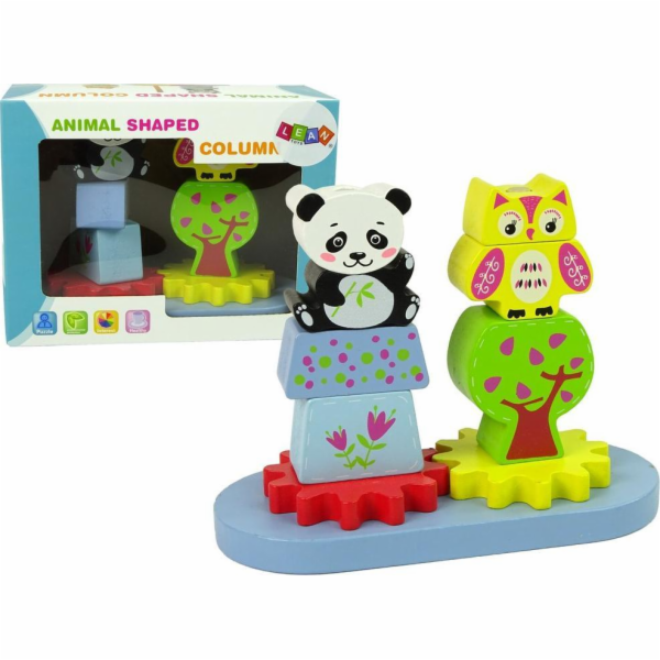 Dřevěná zvířata Stioter Owl Panda Gears