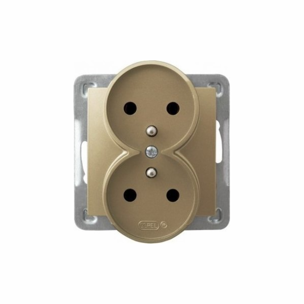 Double Socket Ospel Impresja GP-2yraz/M/28 s uzemněním pr...