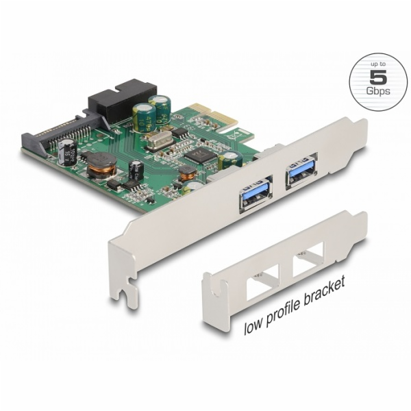 Delock - USB adaptér - PCIe 2.0 nízký profil - USB, USB 2...