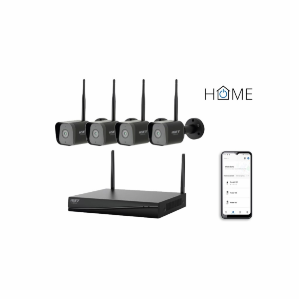 iGET HOME NVR N4C4 - CCTV bezdrátový Wi-Fi set FullHD 108...