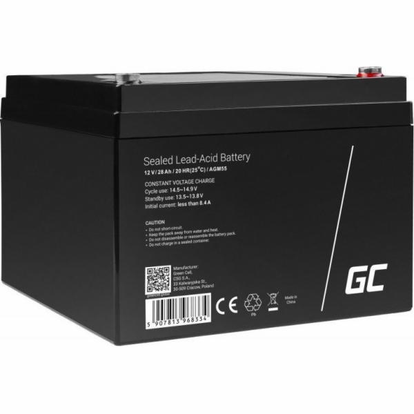 Green Cell AGM VRLA 12V 28Ah maintenance-free battery for...