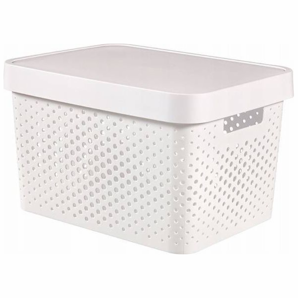 CURVER Infinity Úložný box s víkem Bílá/puntíky 17l