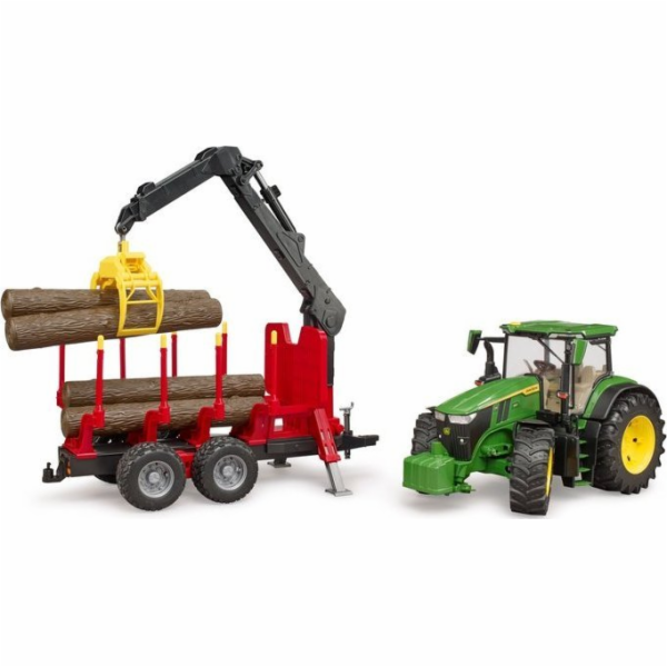 Bruder 3154 traktor John Deere 7R 350 se zadním přívěsem ...