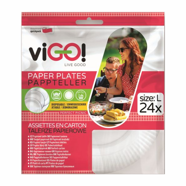 Talíř papírový 23 cm 24 ks Vigo
