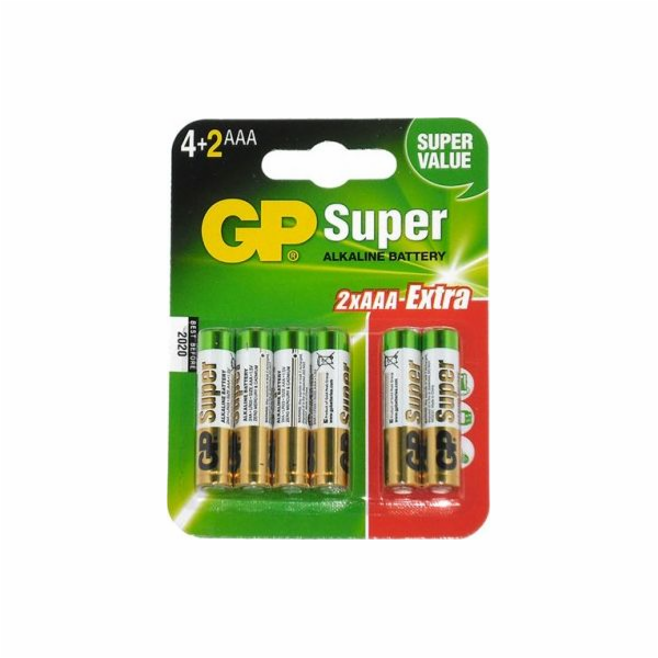 GP baterie Super AAA / R03 6 ks.