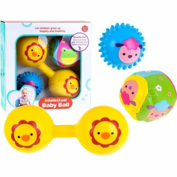 Jokomisiada Balls Sada měkkých a pískajících chrastítek Z...