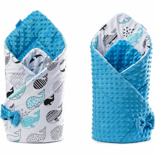 Sensillo Sensillo Double -Tised Minky Whale Tyrquoise