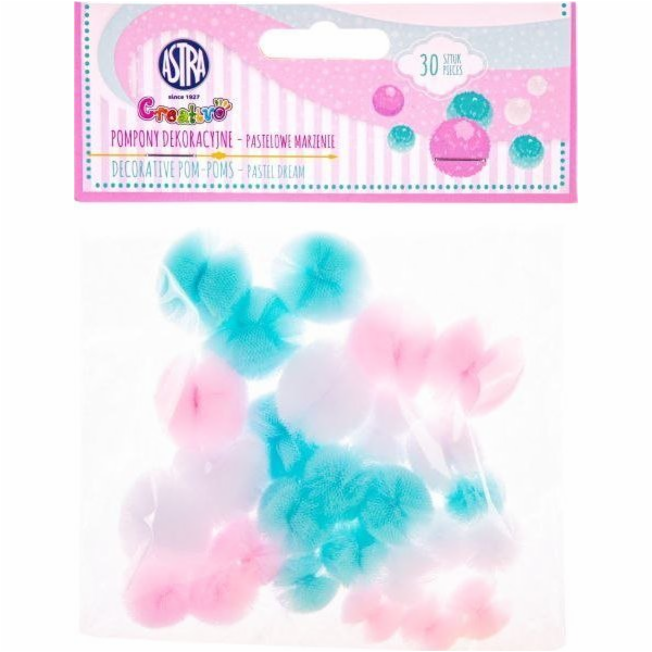 Astra Pastel krajkové bambulky 30 kusů