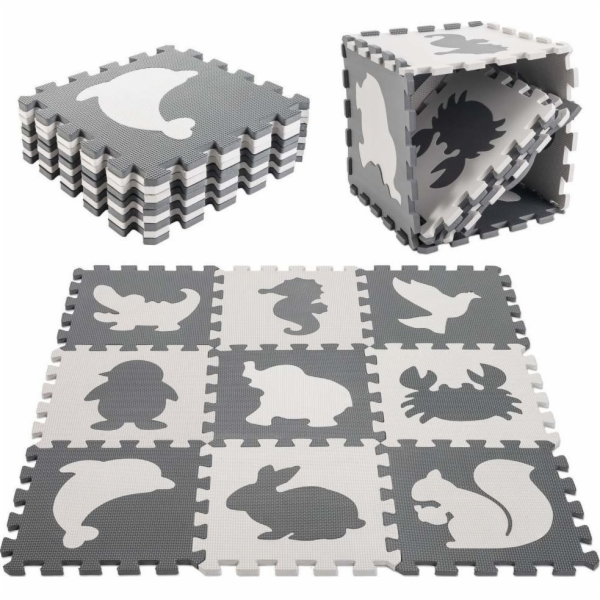 Kontext pěnová puzzle rohož pro děti 9 el. Black-Ecru