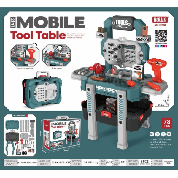 Workshop Ramiz s nástroji pro děti 3+ DIY SET 2in1 kufr +...