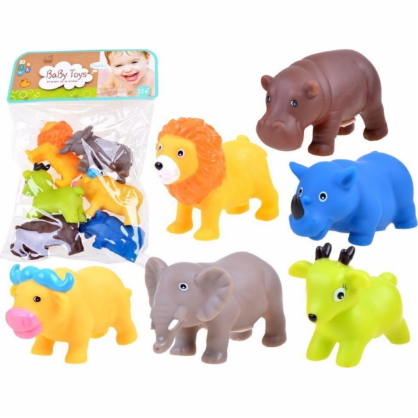 Jokomisiada Rubber Safari Animals for Play 6 PCS Z3513