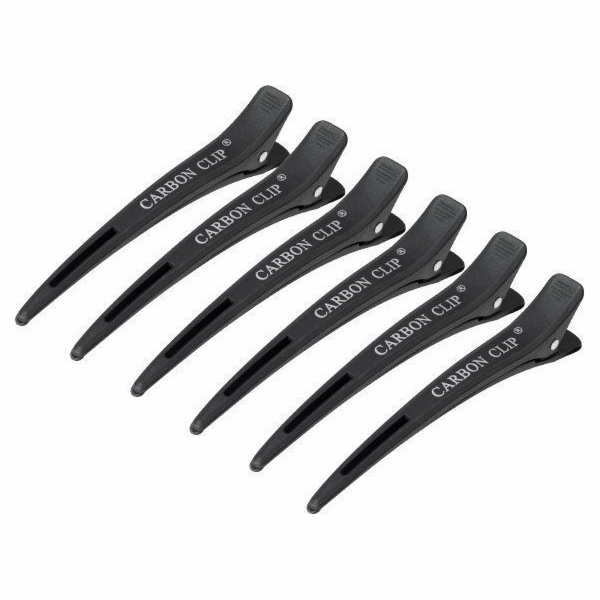 Kadeřnické spony Activeshop Carbon E-15 6 ks 11,5 cm černé