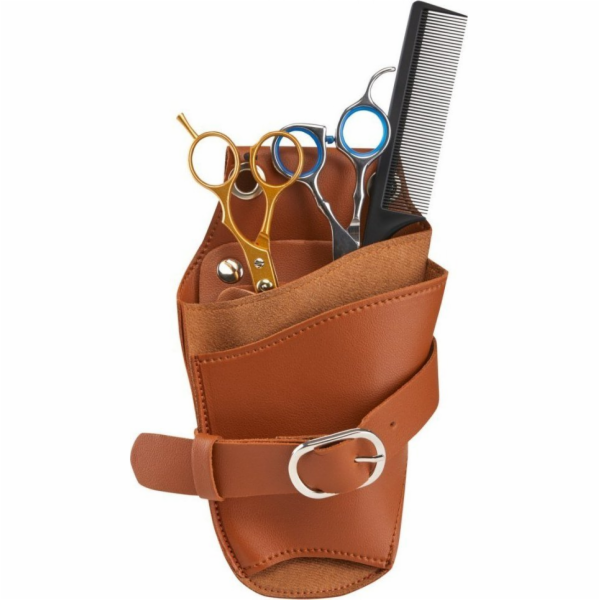 Activeshop Holster pásek na kadeřnické nůžky T11, hnědý
