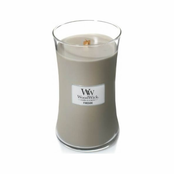 Svíčka oválná váza WoodWick, Oheň v krbu, 609.5 g