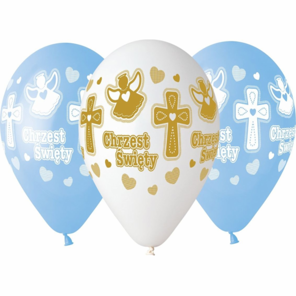 Balónky Gemar Baptism pro kluka - 33 cm - 5 ks univerzální