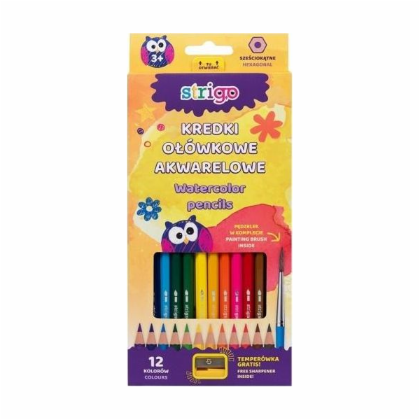 Strigo Akvarelové tužky 12 barev STRIGO