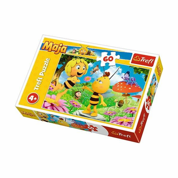 Puzzle Trefl 60 dílků - Včelka Maja, Květina pro Maju