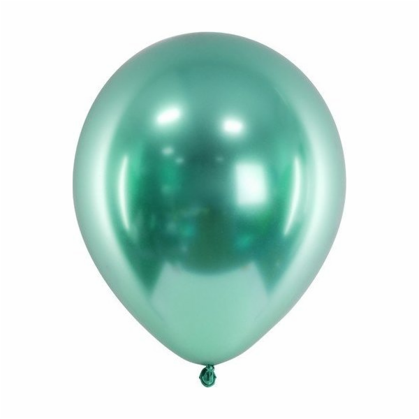 PartyDeco Latex Balloons balená kovové zelené helium