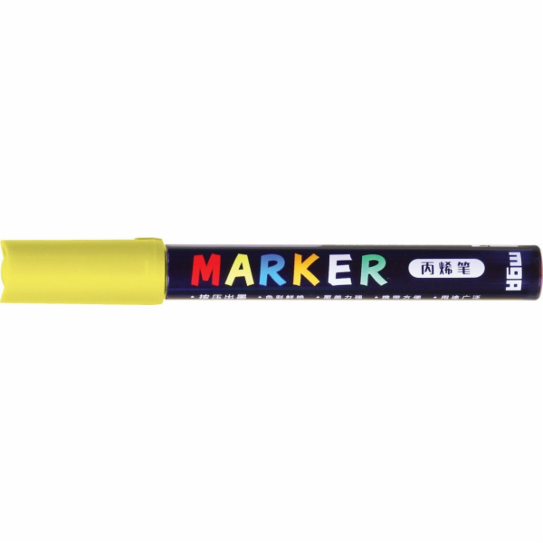 M&G Akrylová marker 1-2 mm mg žlutý neon č. 4