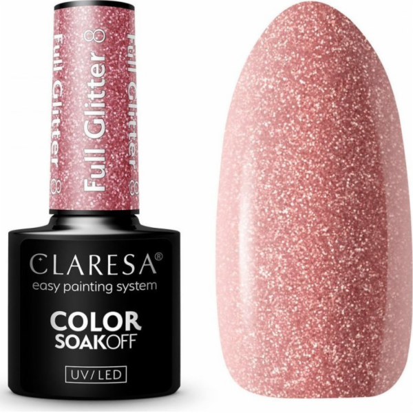 Activeshop CLARESA Hybridní lak PLNÉ GLITRKY 8 -5g