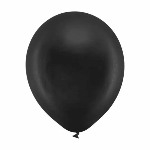 PartyDeco Latex Black Metallic Balloons 30 cm 10 ks