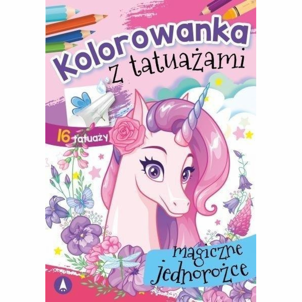 Kniha omalovánky s tetováním. Magic Unicorn