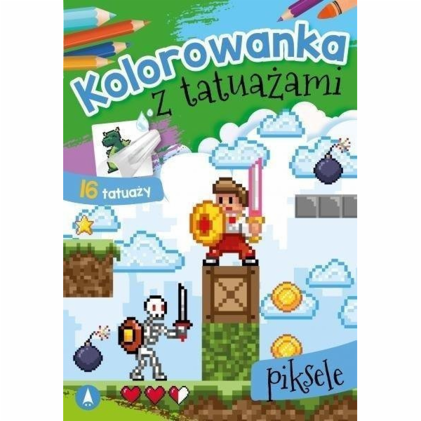 Kniha omalovánky s tetováním. Pixely
