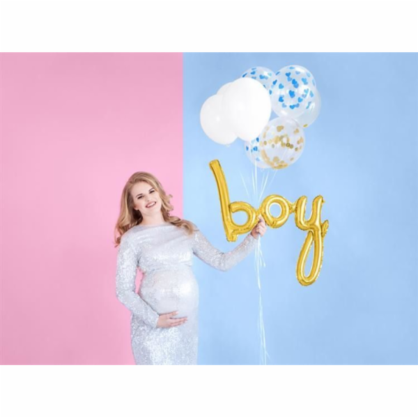 PARTY DECO BALLOON FOIL Boy Inscription, Gold, 63,5x74 cm...