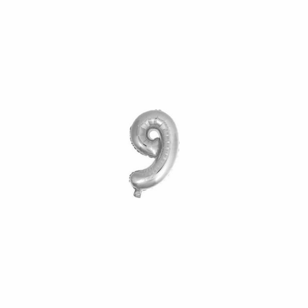 Balónové dekorace číslo 9 Silver 45,5 cm (MZAB0223)