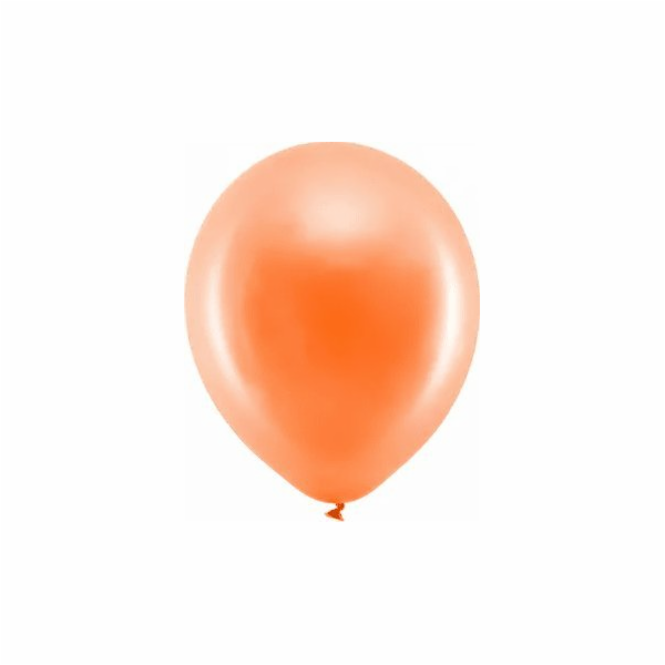 PartyDeco Latex Balloons Orange Metallic 30 cm 10 ks