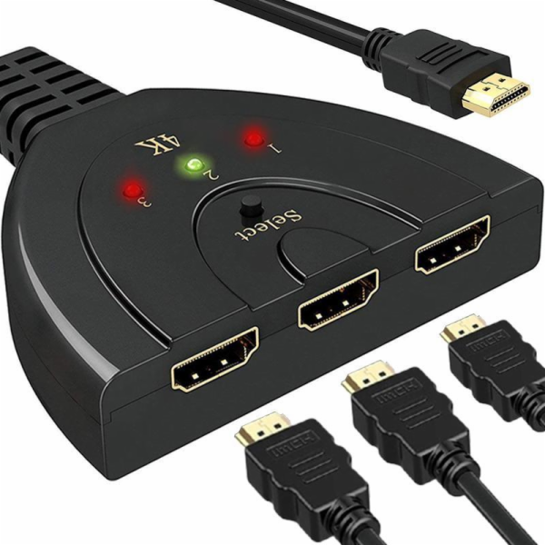 REOO přepínač HDMI 3in1 Full HD 4K Distributor