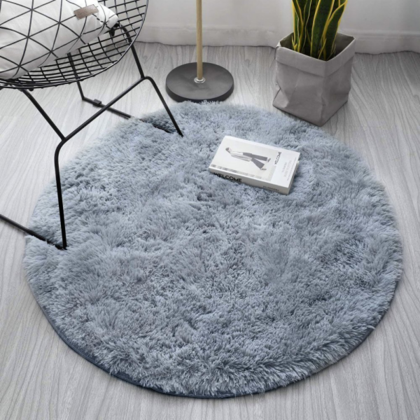 Strado Kulatý koberec Shaggy Strado 150x150 SilverFur (Li...