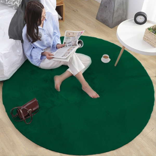 Strado Kulatý koberec Rabbit Strado 80x80 BottleGreen (ze...