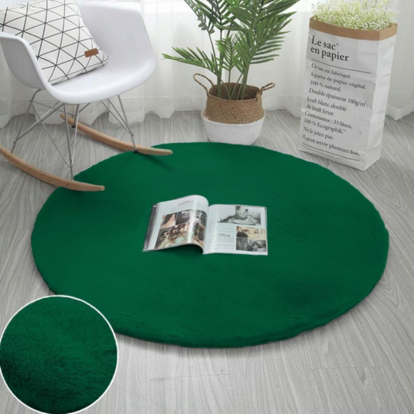 Strado Kulatý koberec Rabbit Strado 90x90 BottleGreen (ze...