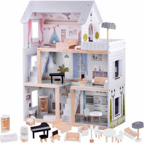 Jokomisiada Wooden Dollhouse ve stylu Boho LED ZA4131