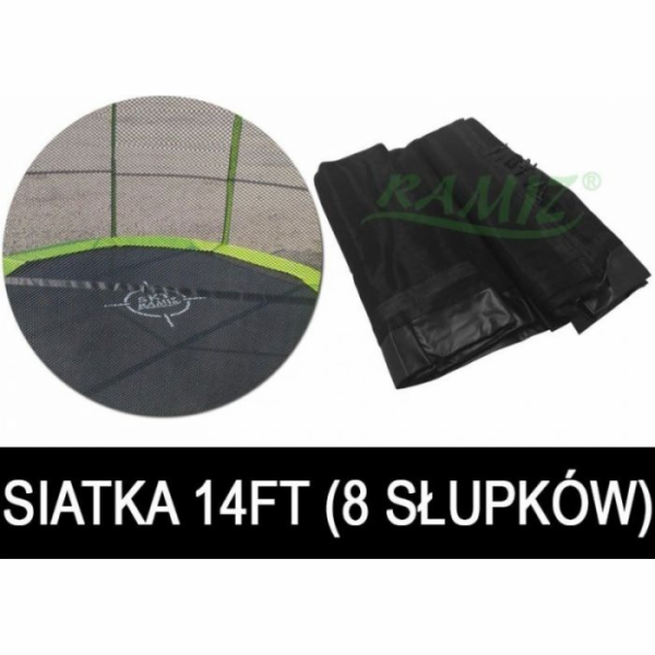 14ft trampoline síť - 8 polí černá