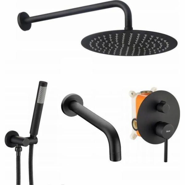 Rea-P4112 sprchová sada Lungo Black s 3-funk baterií. S o...