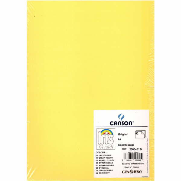 Canson Dekorativní lepenka A4 Iris Vivaldi 50 listů. 03 S...